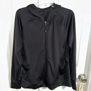 Athletic black zip up with hood